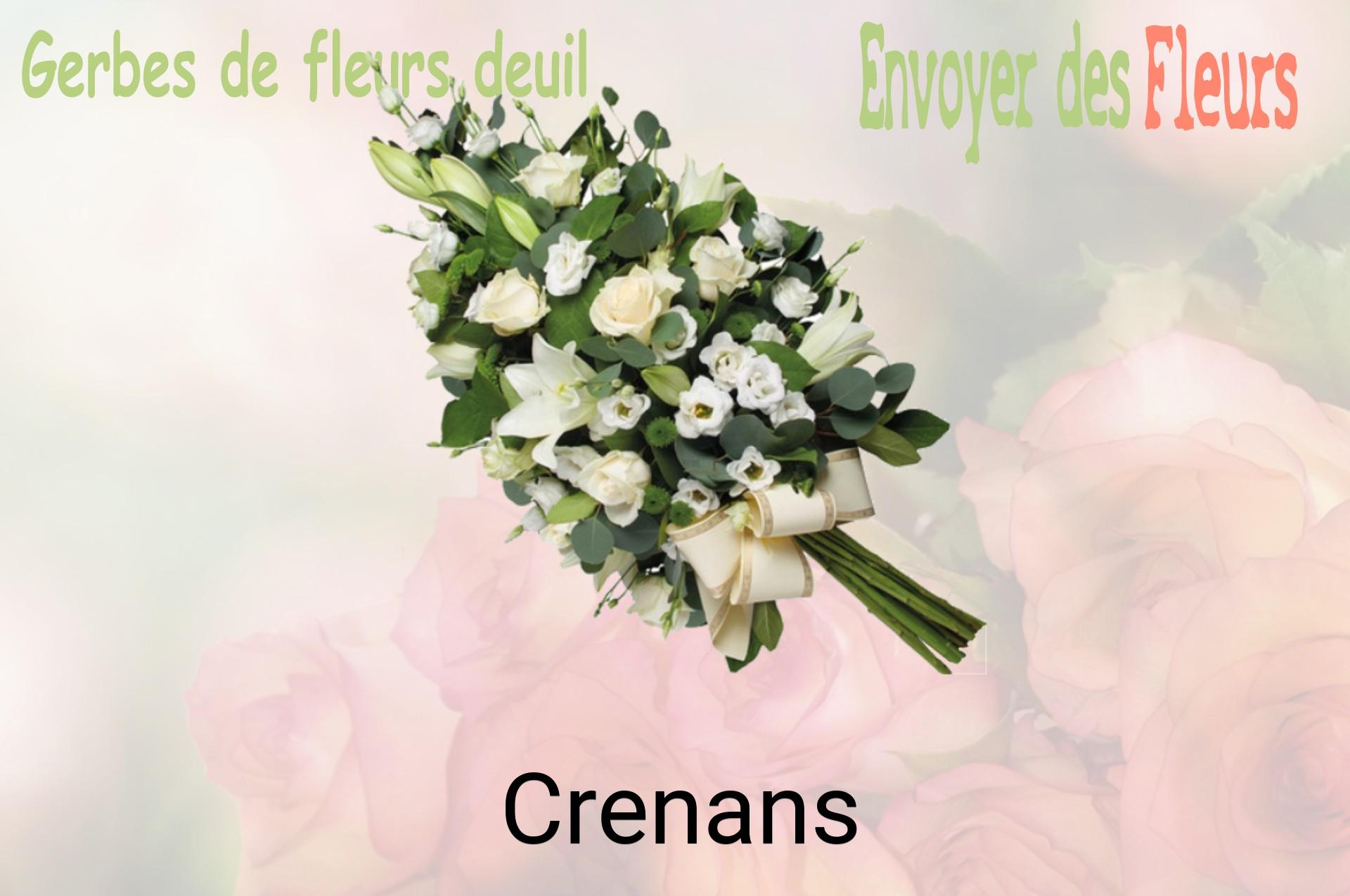 Gerbe de fleurs de deuil livrée à Crenans